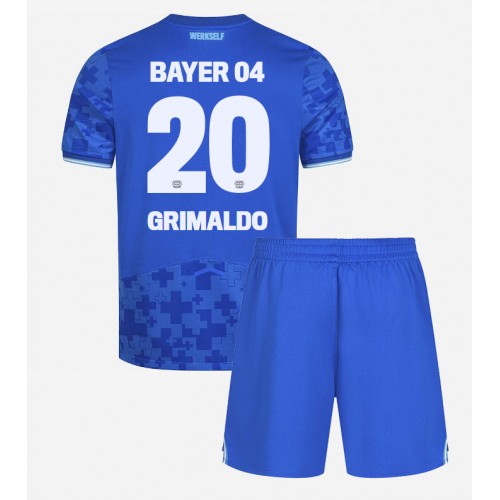 Otroški Nogometni dresi Bayer Leverkusen Alejandro Grimaldo #20 Tretji 2025-26 Kratek Rokav (+ Kratke hlače)